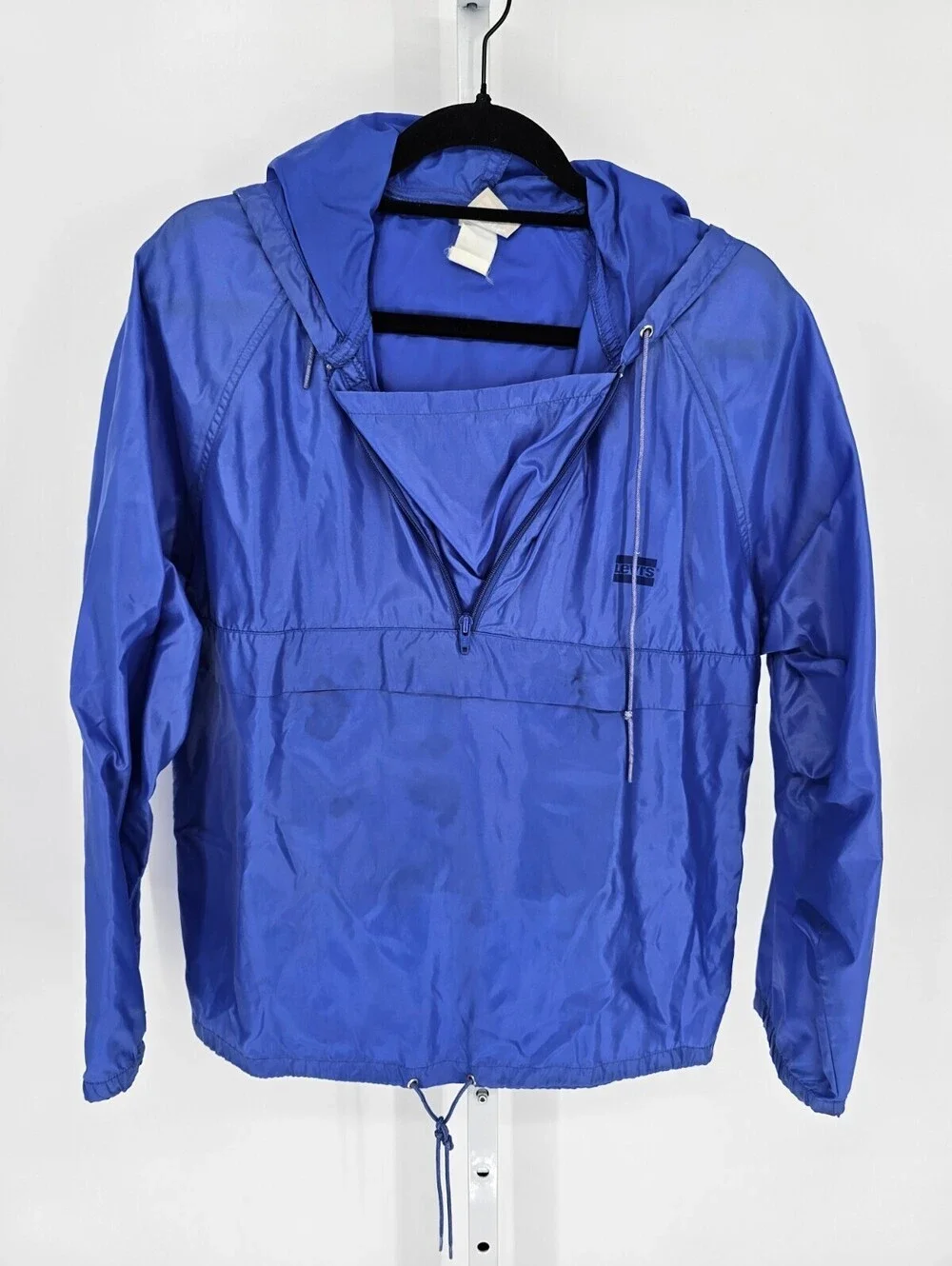Vintage 1990s Levis Mens Sz L Pullover Nylon Windbreaker jacket Blue
